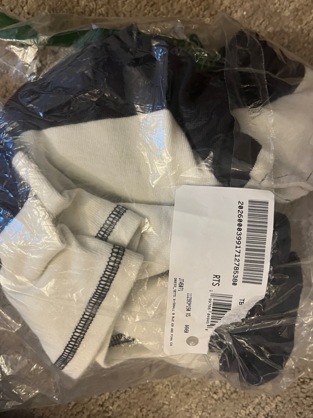 NWT Free People Retro Rugby set in white and navy blue - Picture 3 of 4